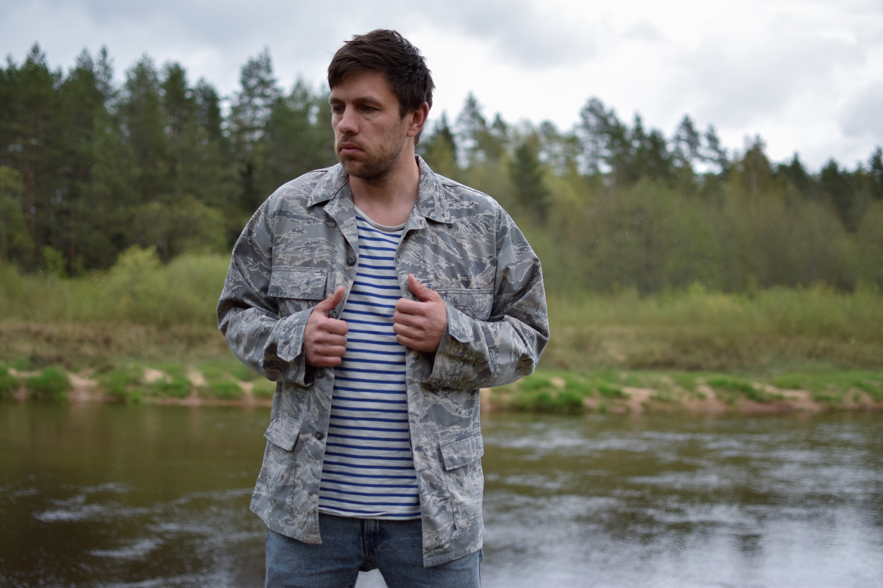 US Air Force Utility Jacket 90s Military Camouflage Shirt - Etsy