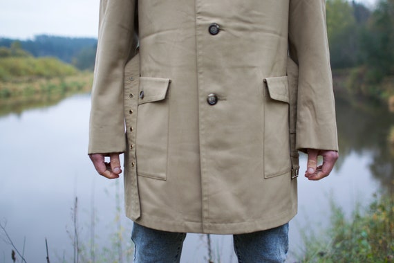 Vintage trench coat, beige duster coat, mens coat… - image 3