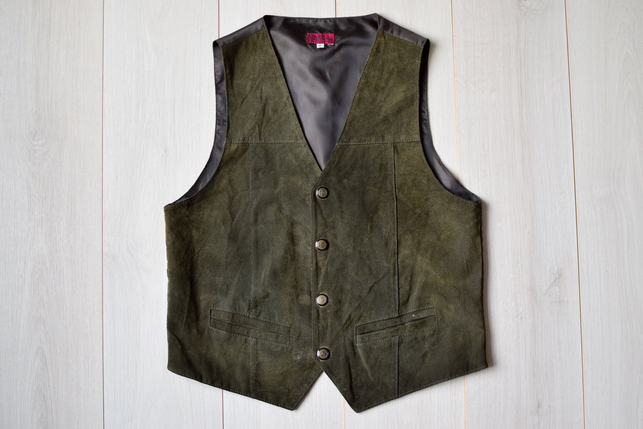 90s Checkered Wool Vest| Vintage Green Sleeveless Top| Country inspired vest with pockets|
