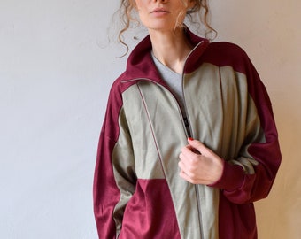 Bordo workout jacket, vintage bomber, tracksuit, windbreaker, 90s activewear, men running jacket, women windbreaker, sports jacket, M/L