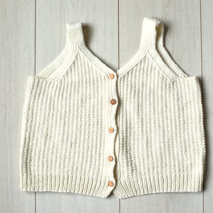 Knitted 70s hippie crop top, Women&#39;s beige summer shirt, Cream white 60s boho top - Women&#39;s SMALL size