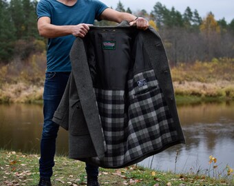 Pardessus long en laine mélangée pour homme Pardessus long en laine mélangée pour homme