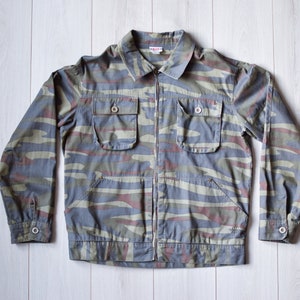 Vintage Denim Camouflage Jacke - Military Style Mantel - Herren Übergröße