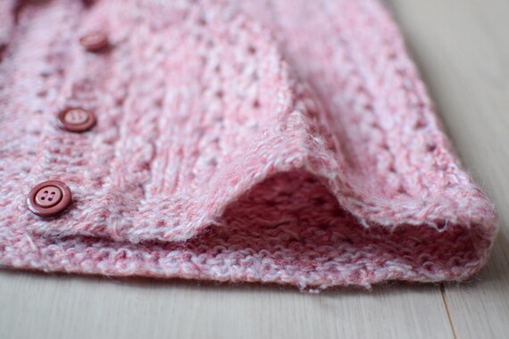 Pink vintage sweater vest, 90s knit vest, handmad… - image 4