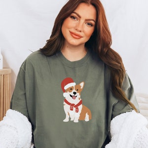 Comfort Colors Tee® Corgi T-Shirt Holiday Tee Matching Christmas Shirt Corgi Pup Tee Family Christmas Shirts Cozy Christmas Gift