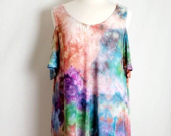 Medium Ice Dyed Dress with pockets, Tie Dye Maxi Dress, Tie Dye Dress, Maxi Dress, Tie Dyed Dress, Medium Dress, Long Dress, Boho Dress