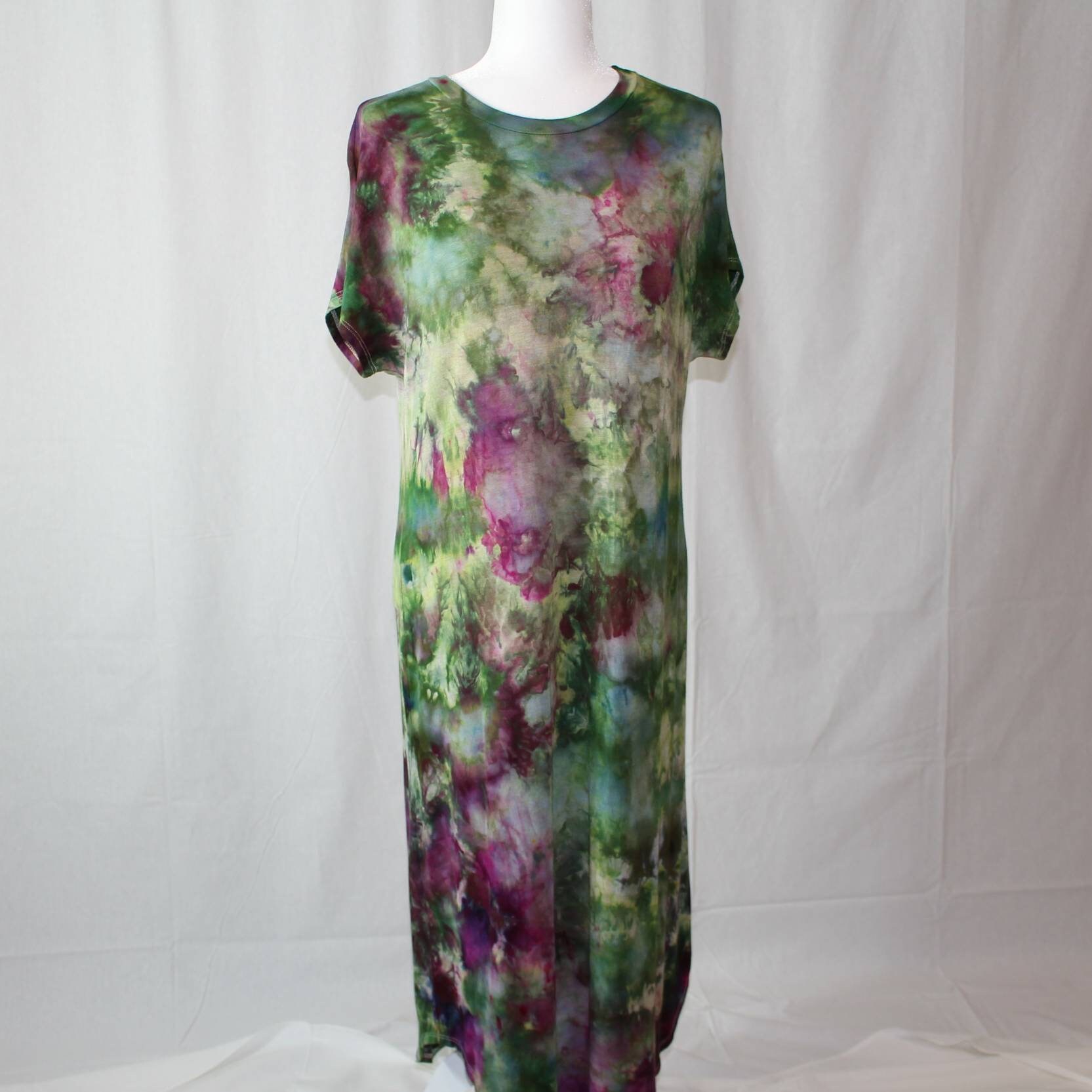 rayon midi dress with sleeves
