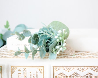 Charming Eucalyptus Boutonniere | Eucalyptus, Dusty Miller, Twine | Groom Buttonhole | Greenery Boutonniere | Alternative Boutonniere