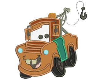 Mater From Disney Cars Machine Applique Design 3 sizes instant download
