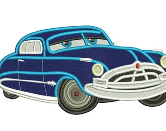 Doc Hudson Disney Cars Filled Embroidery Design 3 sizes instant download