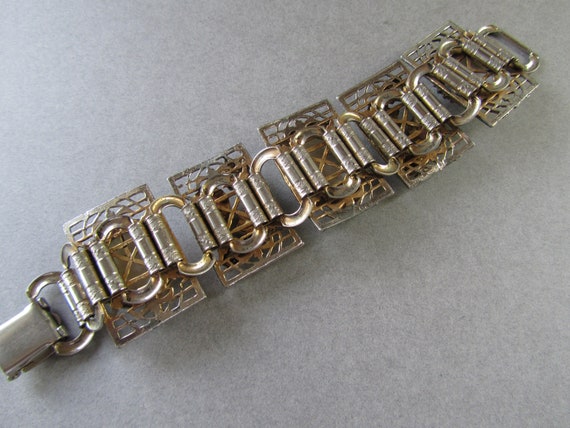 SELRO STYLE BRACELET, Mid Century, Chunky Wide Br… - image 4