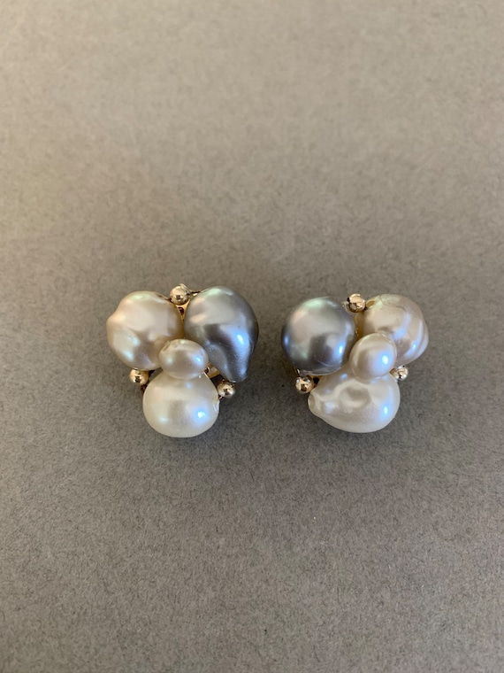 PEARL CLIP EARRINGS, Faux Pearl