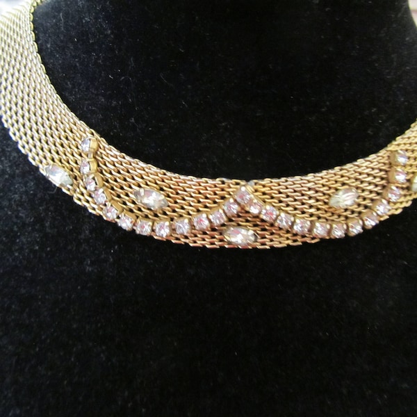 JULIO, JEWELS BY Julio, Mesh Choker w/Rhinestones