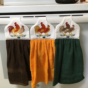Rooster &Chicken hanging towel
