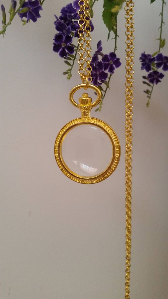 Magnifying Glass Statement Necklace Pendant Watch Gold Chain - Magnifying Glass Pendant Australia Magnifying Glass Statement Necklace Pendant Watch Gold Chain - Magnifying Glass Pendant Australia