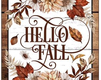 Hello Fall Harvest Sign, Pumpkin Fall Sign, Wreath Attachment, Pumpkin Wreath Attachment, Gather Fall Sign, Armygurldesigns