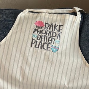 Machine Embroidered Apron