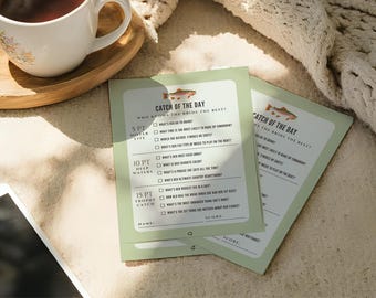 She’s a Catch, Who Knows The Bride Best Game, Catch of the Day | Fishing Bachelorette Party Template | Fully Customizable