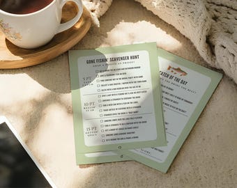 She’s a Catch, Scavenger Hunt Game | Fishing Bachelorette Party Template | Fully Customizable