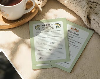 She’s a Catch, Advice for the Bride Game | Fishing Bachelorette Party Template | Fully Customizable
