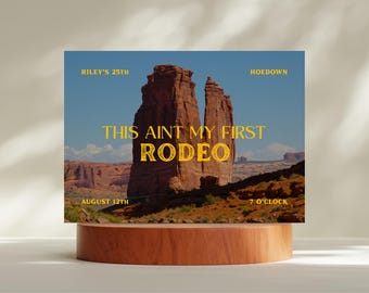 This Ain't My First Rodeo Birthday Invitation – Western Themed Editable Canva Template, Printable, Digital Download