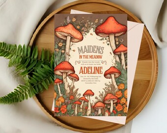 Maidens in the Meadow Invitation – Woodland Bachelorette or Bridal Party Template