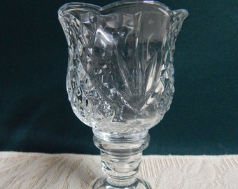 Homco 5" Cut Glass Hurricane Candleholder