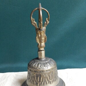 Thai Brass Temple Bell: Ornate Prayer Bell