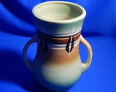 Japanese Amphora Vase - Antique Pottery Vase - Ceramic Amphora Urn - Double Handled Vase - Hand Painted Antique Vase - Made in Japan