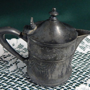 19th Century Silverplated Creamer: Rogers Smith & Co Embossed Floral Decor image 3