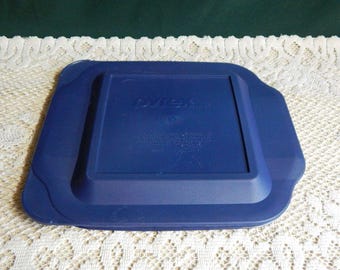 Pyrex 8" Square 2 Qt Blue Casserole Dish Storage Lid  #222-PC - Made in USA