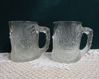 McDonald's 1993 Flintstones Treemendous Mugs - Set of 2 - Made in France