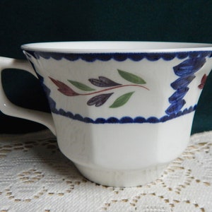 Lancaster Adams English Ironstone Cup: Red Flower Floral