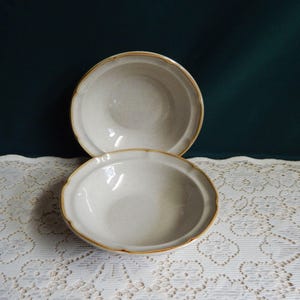 Scalloped Stoneware Soup Bowls - Set of 2 - Made in Japan