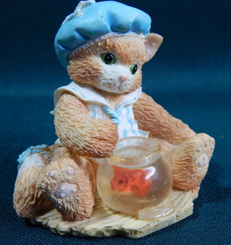 Calico Kittens Figurines by Enesco Silent Night Fishing Etsy