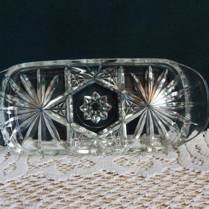 Anchor Hocking Prescut Clear Glass 1/4LB Butter Dish Base Only NO LID - Made in USA