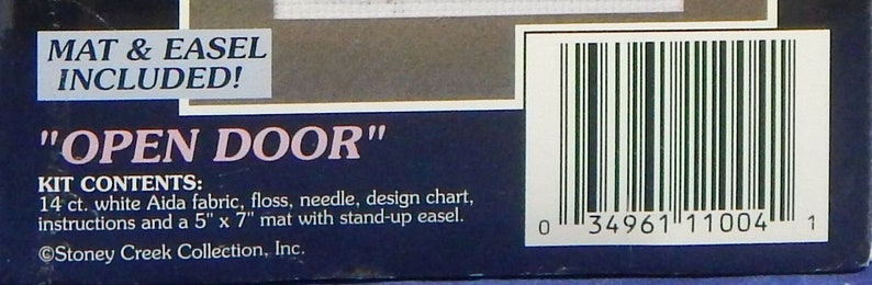 Religious Theme Stoney Creek Notable Quotables Open Door Counted Cross Stitch Kit Mat /& Easel Included #NQ04- Sealed Package