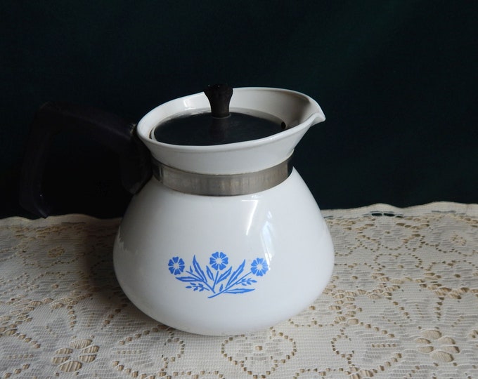 Corning Tea Kettle Cornflower Blue Corning Ware 6cup Etsy