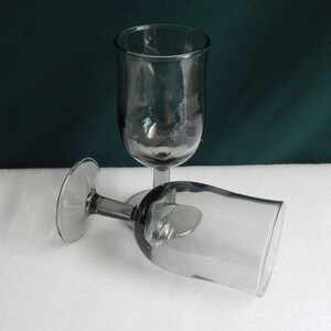 Mid Century Smoke Gray Water Goblets - Swedish Modern Set of 2