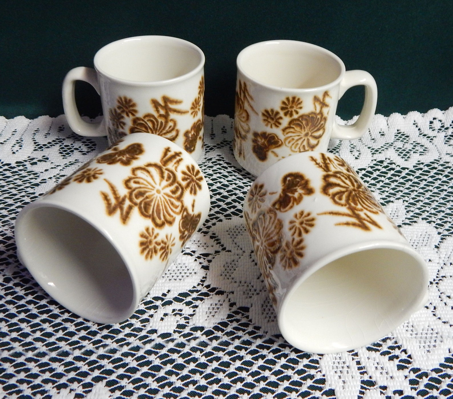 English Tea Mugs Set of 4 WP Made in England Flower Etsy