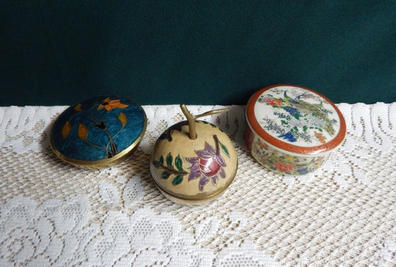 Jewelry Dish Boxes - Vanity Trinket Boxes - Brass… - image 2