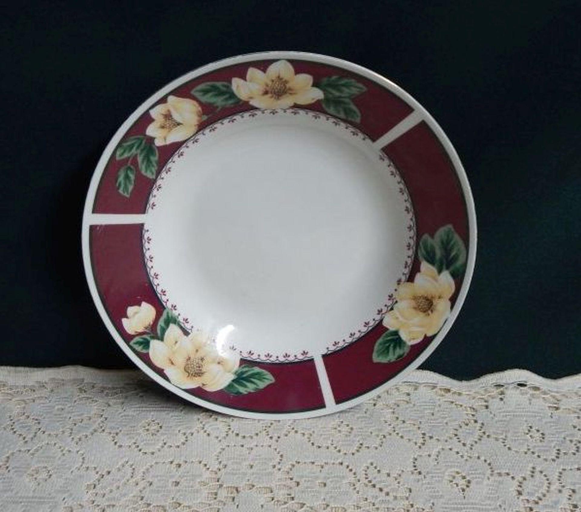 Magnolia Bloom Stoneware Bowl: Gibson Designs Soup Cereal Bowl,