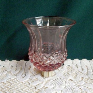 Peg Votive Candleholders  - Plum 4.5&quot; Cathedral Diamond Cut Glass Peg Votive Candleholders with Rubber Grommets