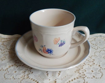 Petite  International Cups Saucer Set - Replacement Dishes - International Tableworks England - Discontinued Pattern 005 - Stoneware Japan