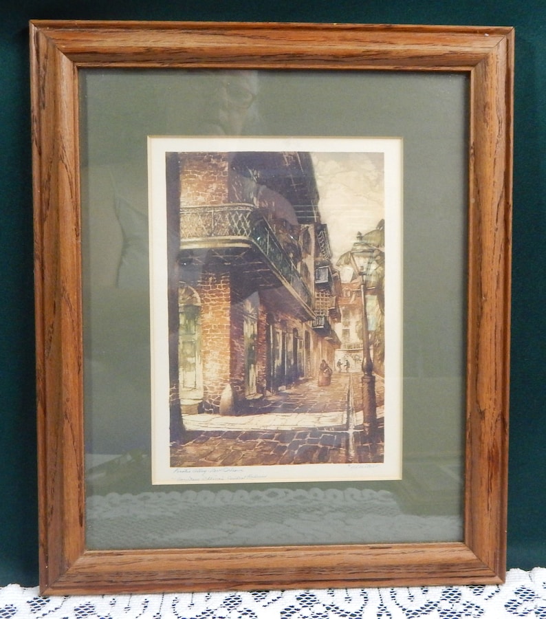 Al Mettel Artwork Pirate/'s Alley New Orleans Lithographs Historical Louisiana Sites Spanish Custom House Mid-Century Lithographs