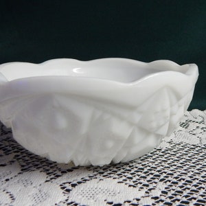 McKee Toltec Milk Glass Bowl: Mid-Century Centerpiece