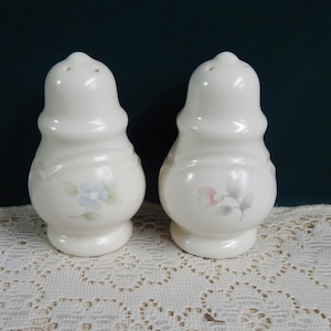 Pfaltzgraff Tea Rose Salt & Pepper Shakers: Floral Stoneware Replacements