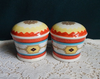 Cracker Barrel Ceramic Southwestern Salt & Pepper Shakers