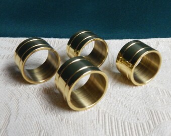 Vintage B Monogram Aged Brass Napkin Rings Table Setting Flatware Tableware Dinning Entertaining Rustic Functional Decor Retro Accent Gift