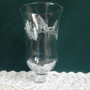 Angels Peg Votive - 5.5&quot;  Etched Angels Clear Peg Votive Sconce Cup Candle Holders No Grommet - Replacements